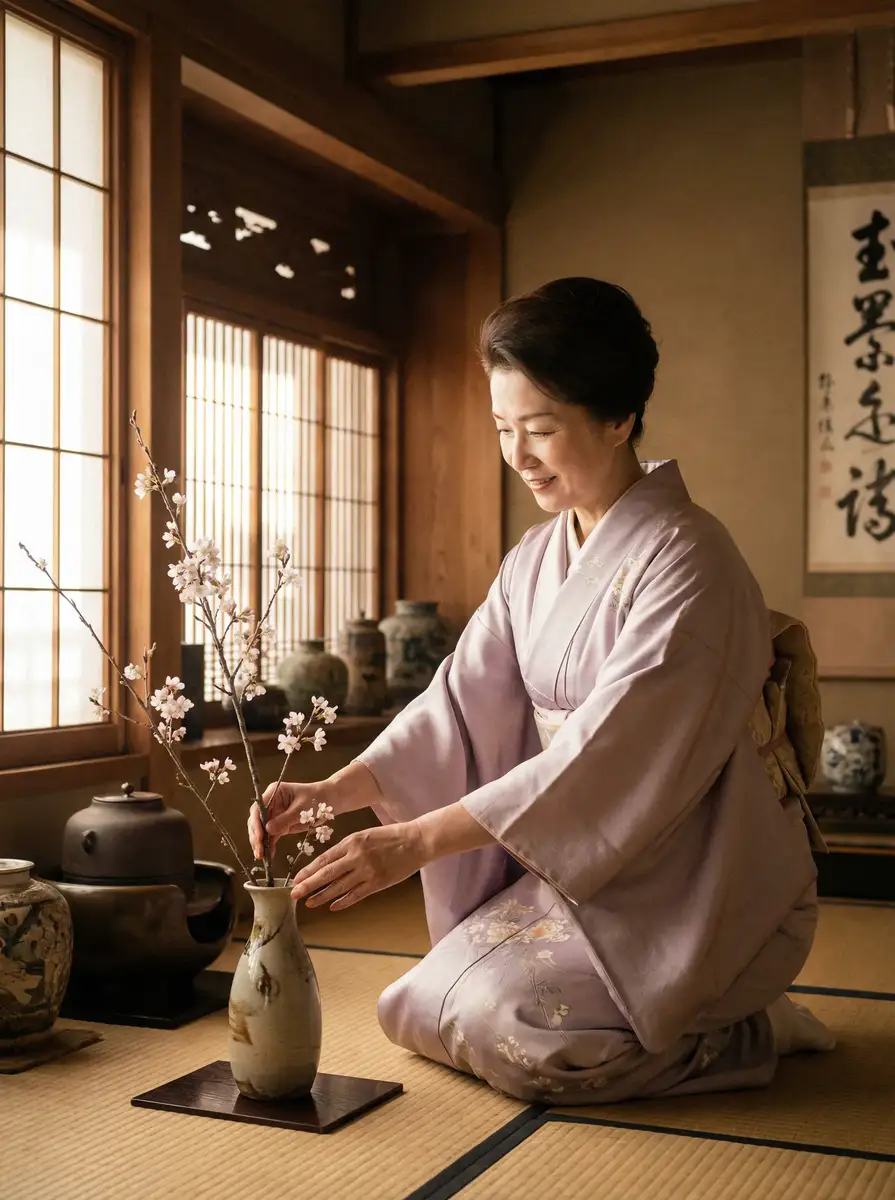 一位优雅的 熟女人妻 - 熟女人妻官方入口 | 热门短视频熟女人妻大全 在和室中插花
